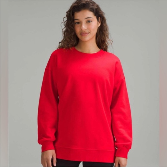 lululemon athletica Sweaters - Lululemon red oversized crew sweatshirt